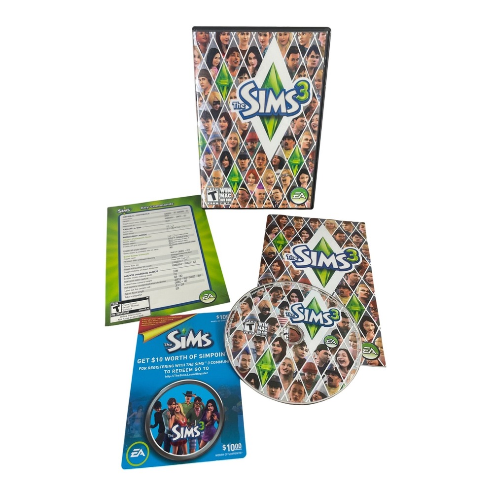 The Sims 3 PC Mac DVD ROM Game‎ EA 2009 Disc Case Manual Tested Life Simulation